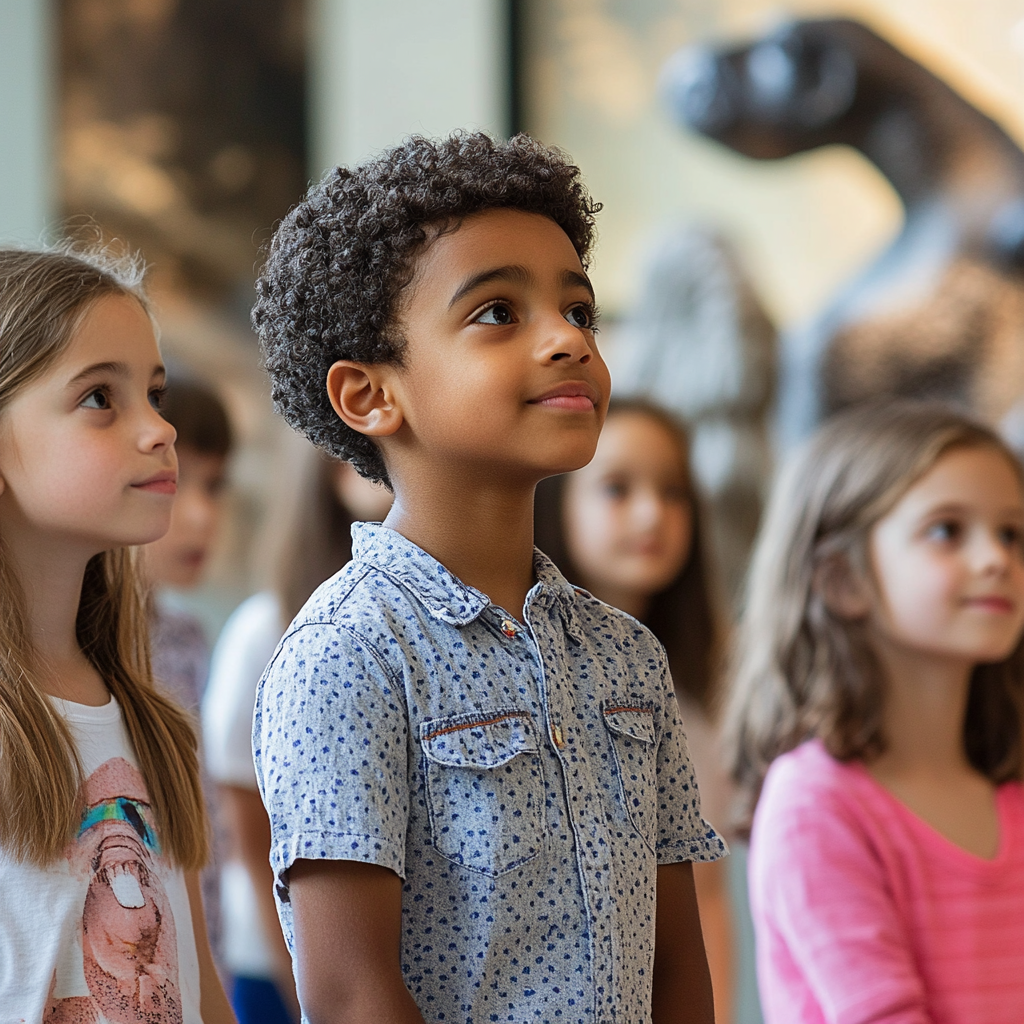 Black Boy Standing Classmate